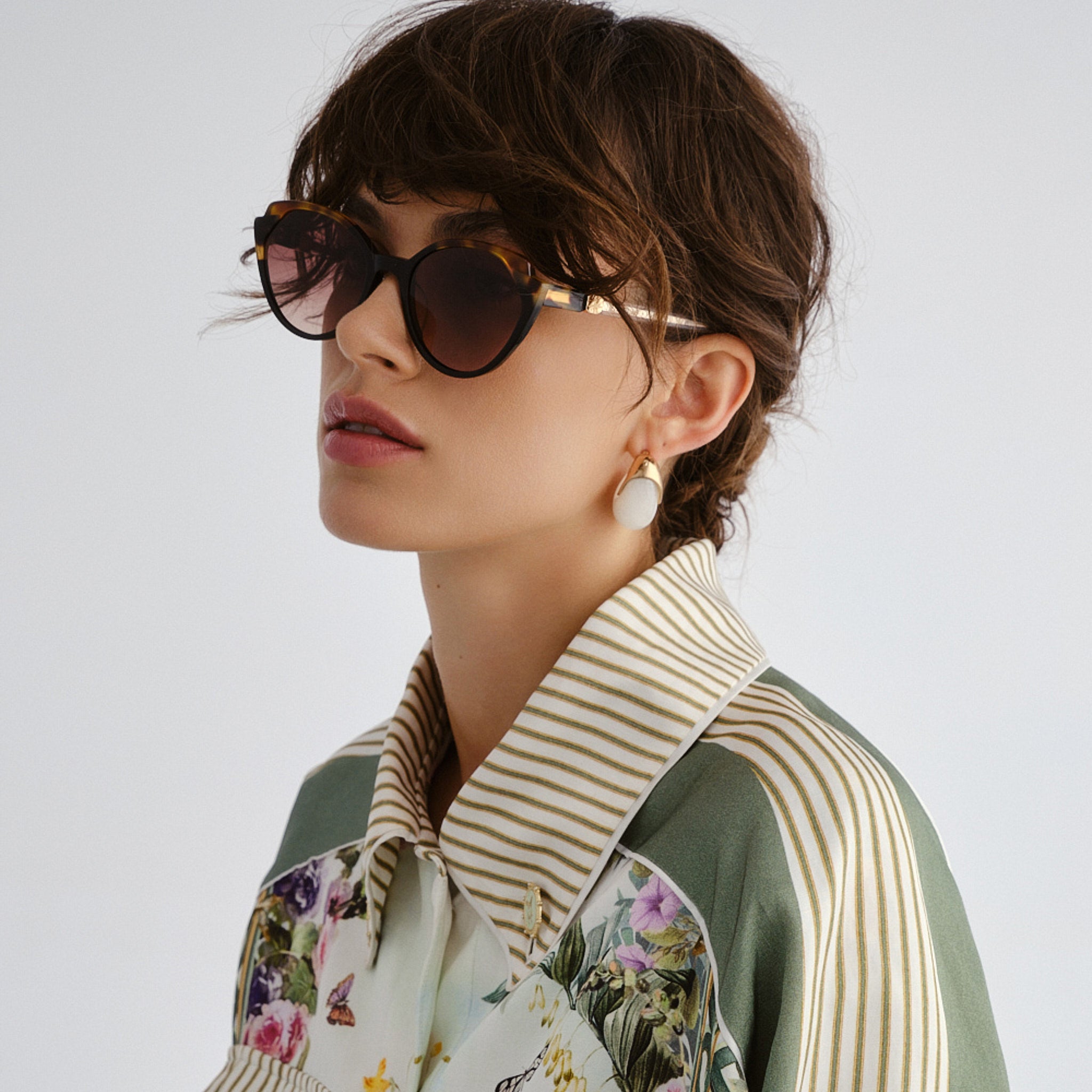 Camilla Act One Black Tort Female Cat-Eye Sunglasses | Eyewear Index