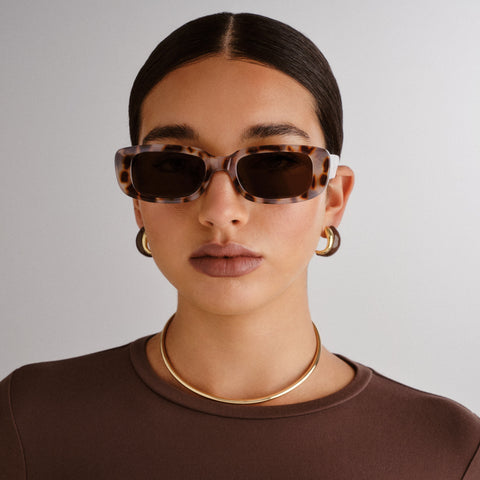 Aire Ceres Cookie Tort Uni-Sex Rectangle Sunglasses | Eyewear Index