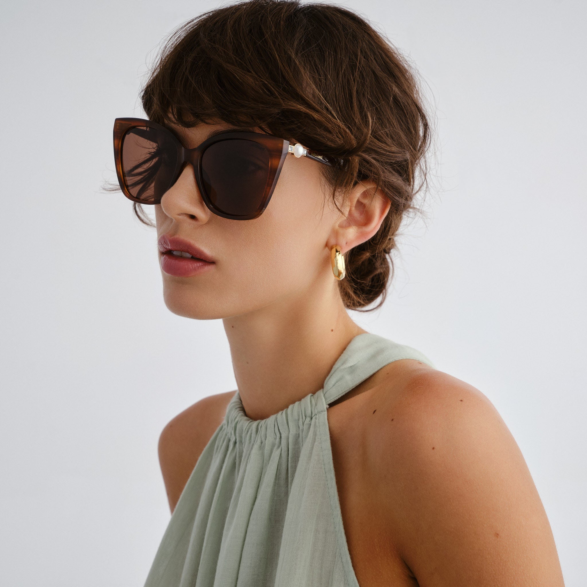 Solarized Maxi Cat Toffee Haze Female Cat-Eye Sunglasses | Eyewear Index