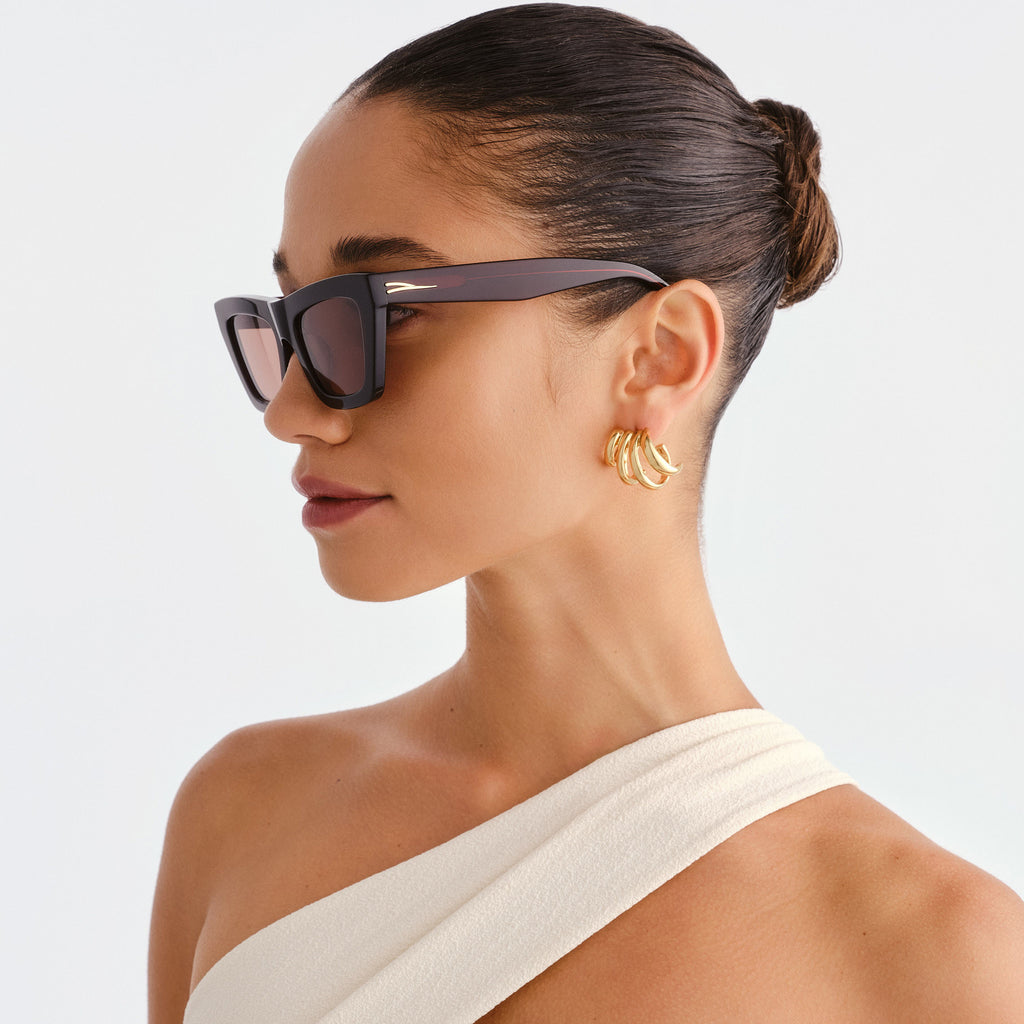 Luv Lou The Hudson Wine Female Cat-Eye Sunglasses | Eyewear Index