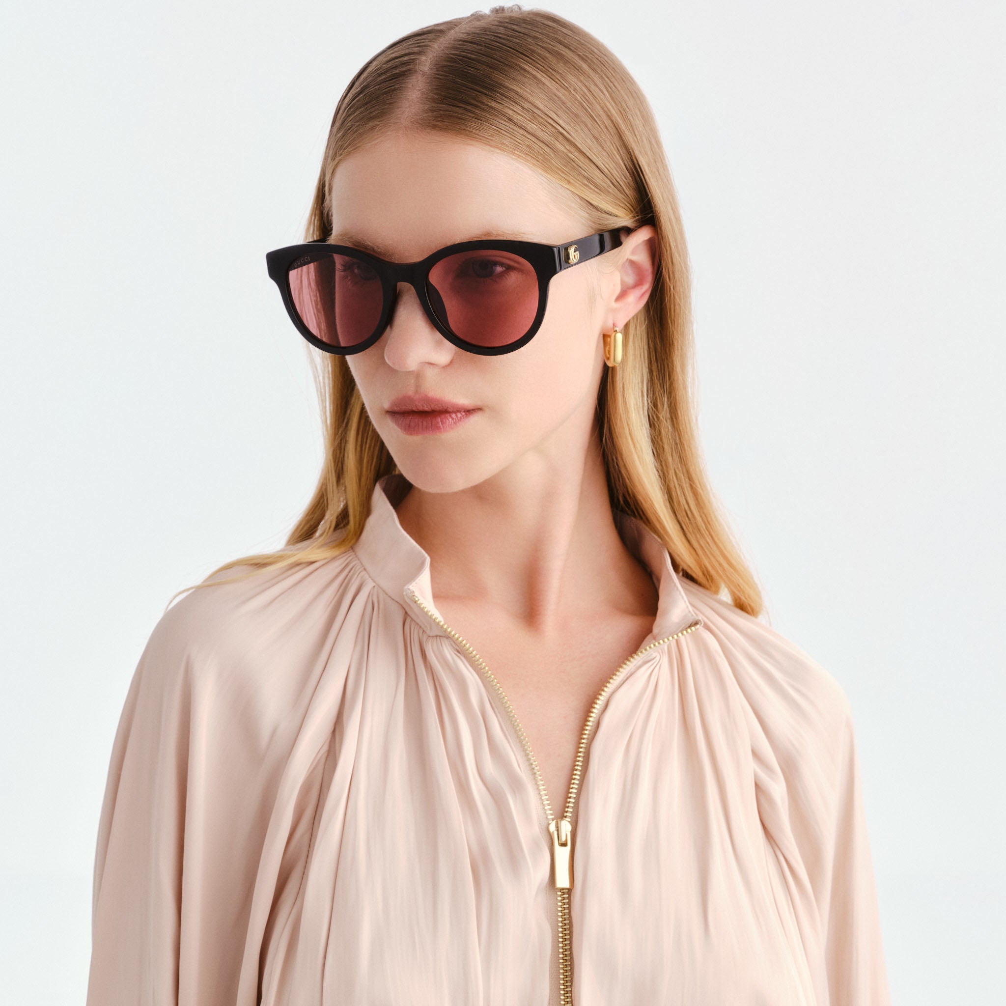 Gucci Gg2127sk Black Female Round Sunglasses | Eyewear Index