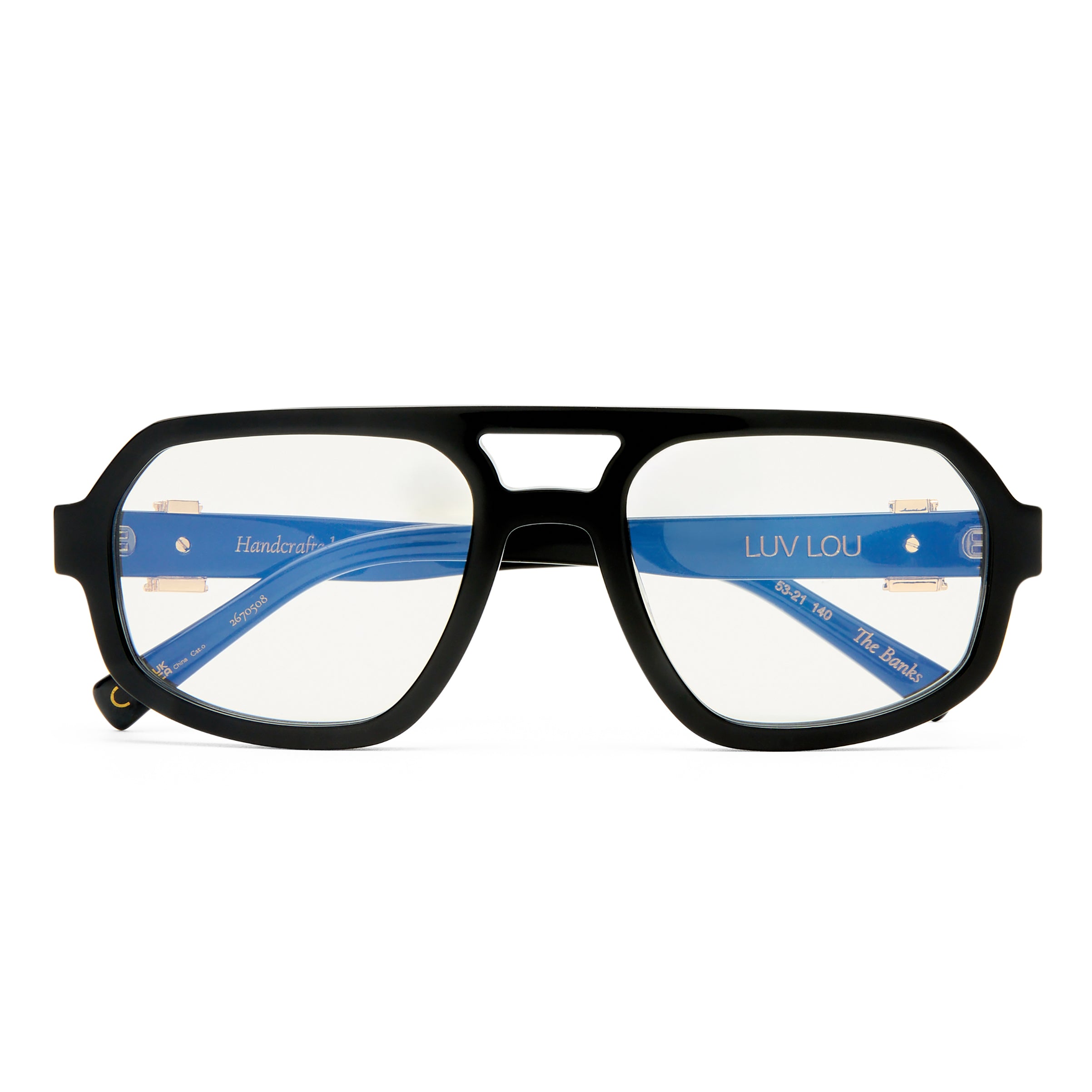 Luv Lou The Banks Luxe Black Female Aviator Blue Light | Eyewear Index