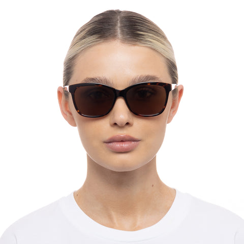 Cancer Council Allambie Petite Dark Tort Tan Female D-Frame Sunglasses | Eyewear Index