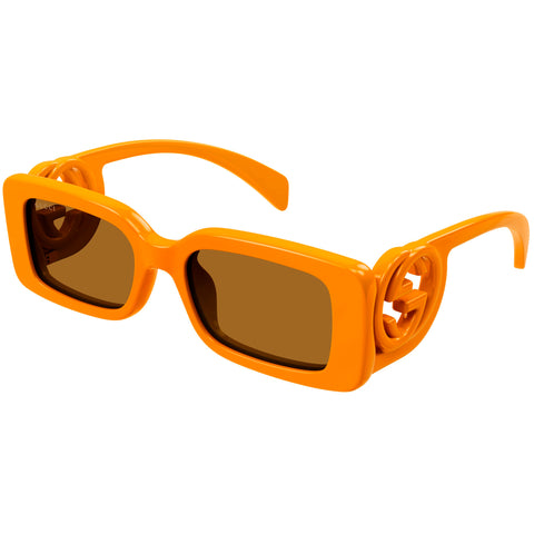 Gucci Gg1325s Orange Female Rectangle Sunglasses | Eyewear Index