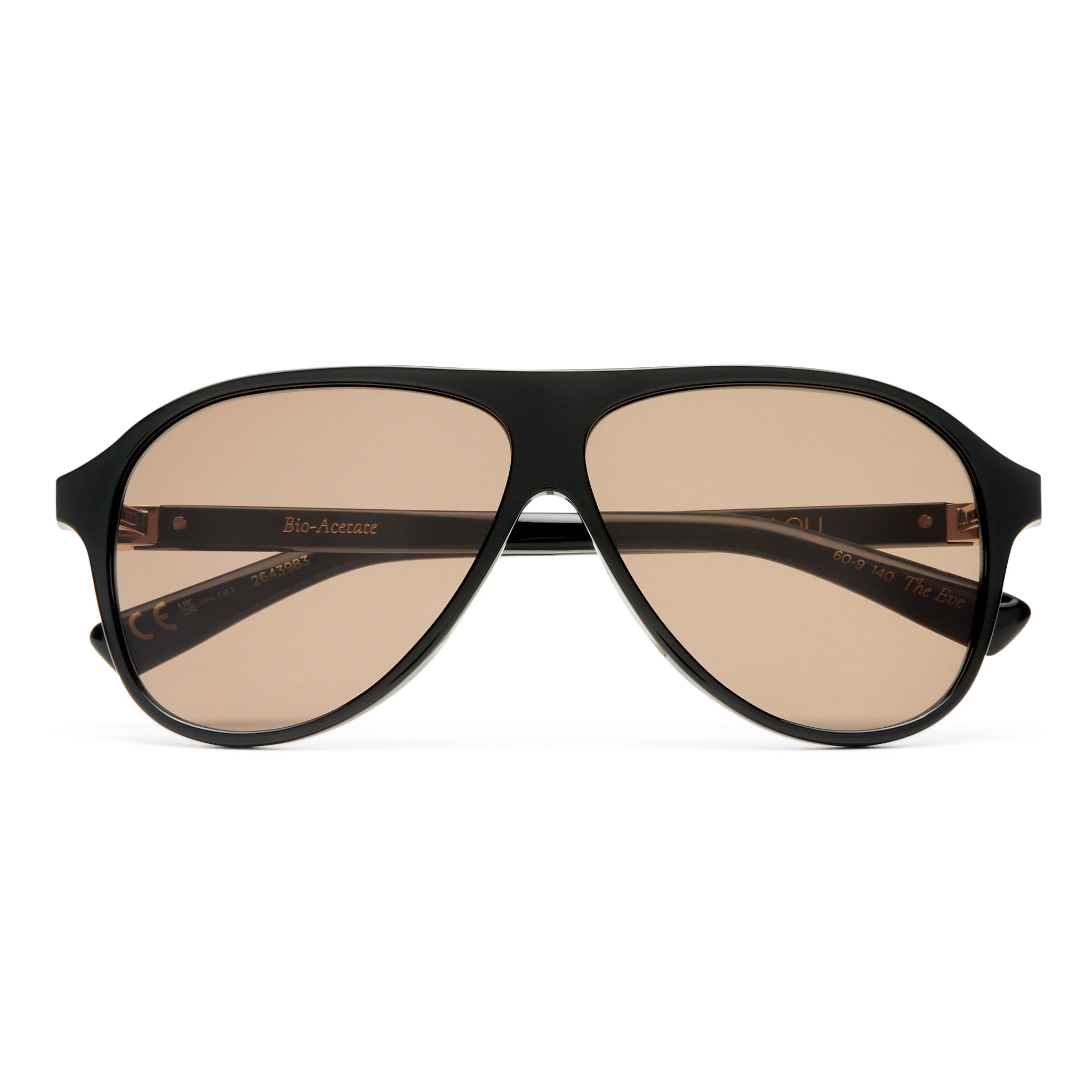 Luv Lou The Eve Black Female Aviator Sunglasses | Eyewear Index