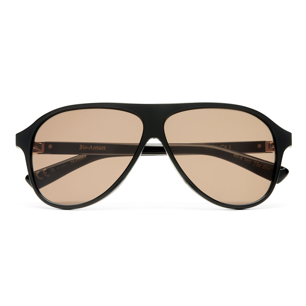 Luv Lou The Eve Black Female Aviator Sunglasses | Eyewear Index