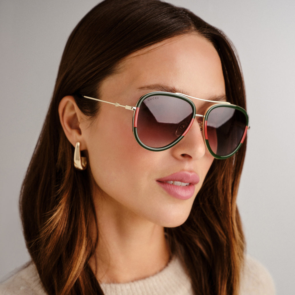 Gucci Gg0062s Gold-Gold Female Aviator Sunglasses