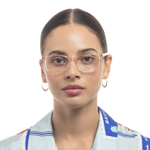 Oroton Melaque Sand Ivory Female Rectangle Optical Frames | Eyewear Index