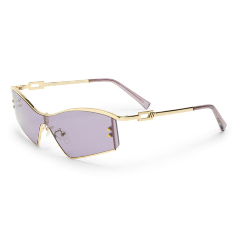 Le Specs Hyperbole Gold Uni-Sex Shield Sunglasses | Eyewear Index