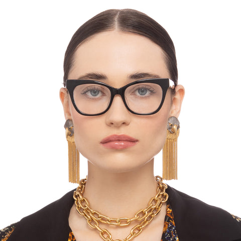 Camilla Palm Beach Calling Bottle Green Leopard Female Cat-Eye Optical Frames | Eyewear Index