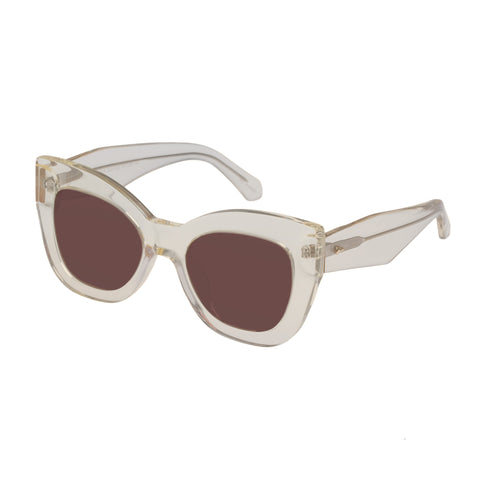 Karen Walker Northern Lights 22 Vintage Clear Female Cat-Eye Sunglasses | Eyewear Index