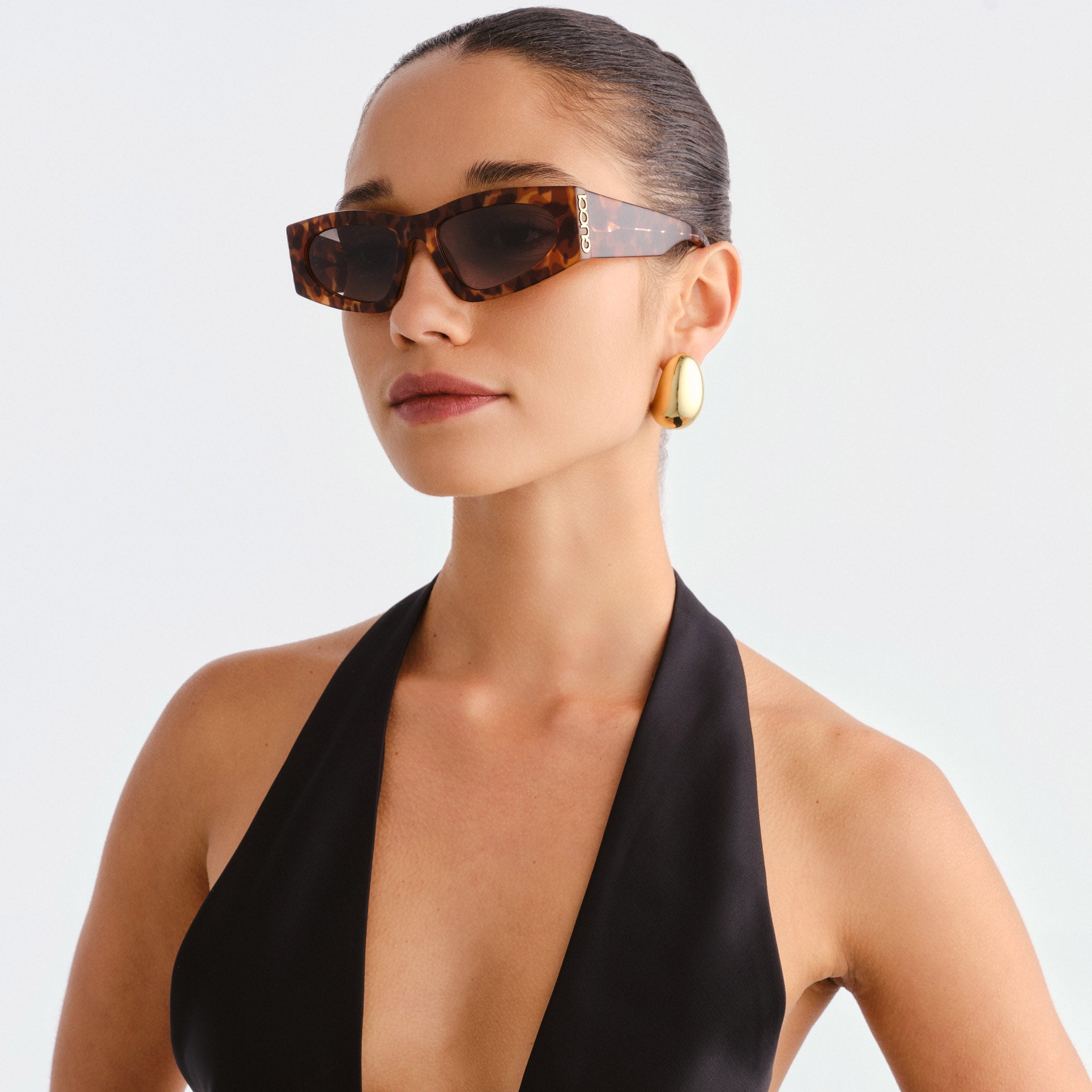 Gucci Gg2040s Havana Female Cat-Eye Sunglasses | Eyewear Index