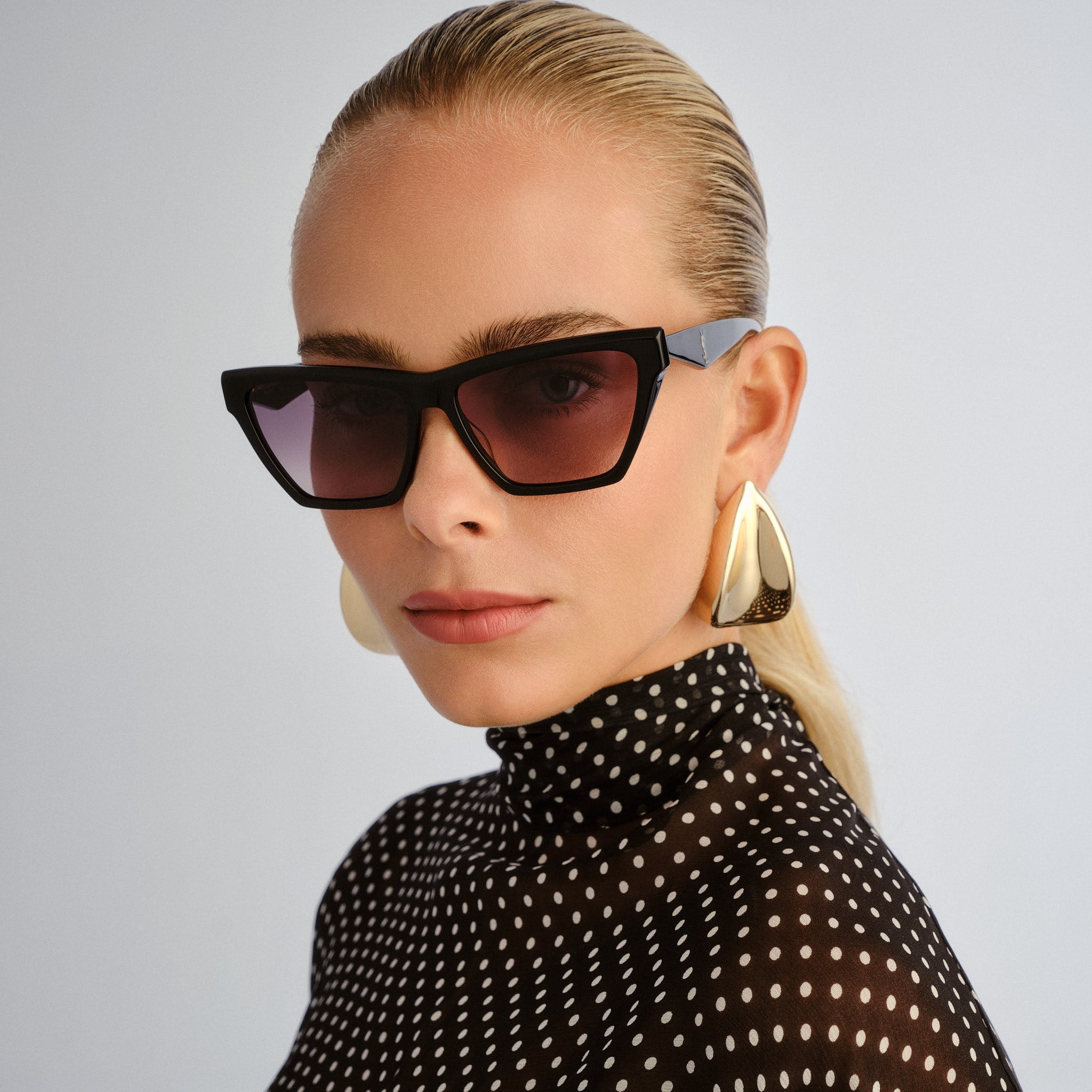 Saint Laurent Slm103 Black Female Cat-Eye Sunglasses | Eyewear Index