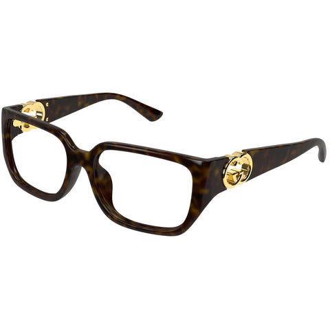 Gucci Gg1694oa Havana Female Rectangle Optical Frames | Eyewear Index