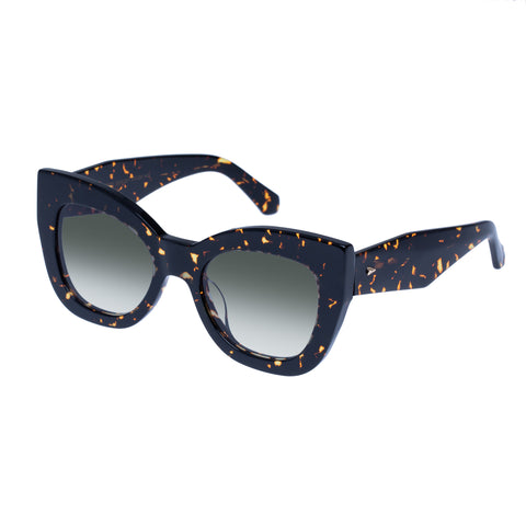 Karen Walker Northern Lights 22 Cracked Tort Female Cat-Eye Sunglasses | Eyewear Index