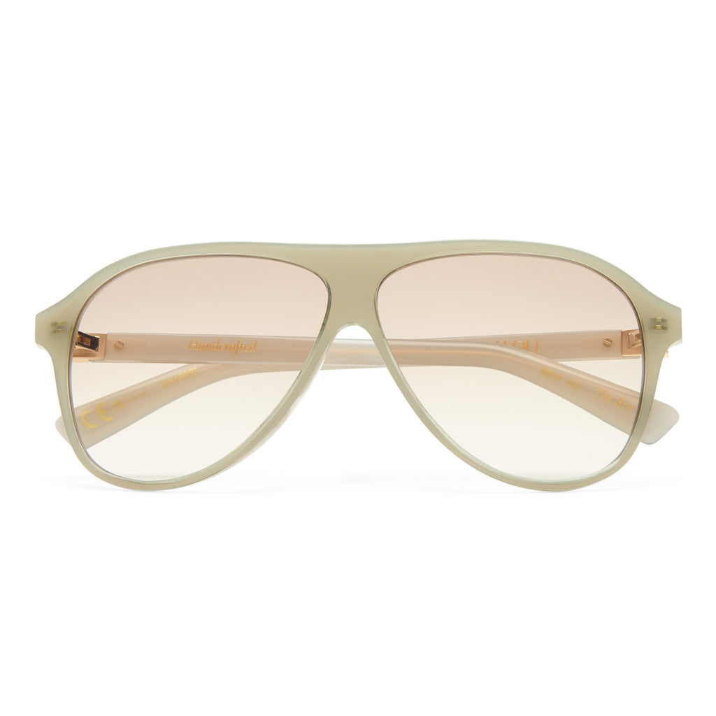 Luv Lou The Eve Milky Eucalyptus Female Aviator Sunglasses | Eyewear Index
