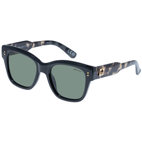 Solarized Modern D-Frame Black Cookie Tort Uni-Sex D-Frame Sunglasses | Eyewear Index