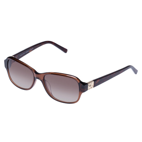 Oroton Ainsley 54 Cocoa Signature Tort Female Rectangle Sunglasses | Eyewear Index