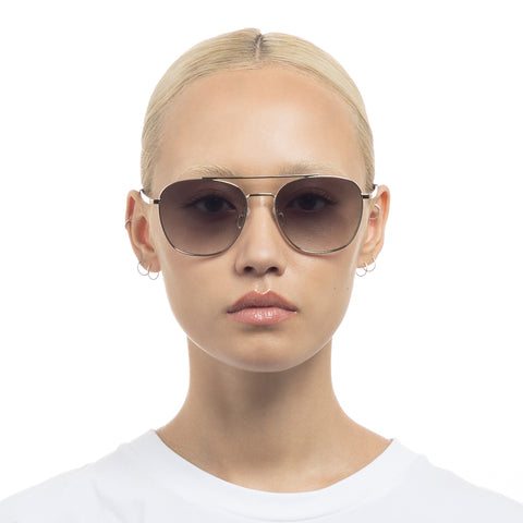 Le Specs Metaphor Gold Uni-Sex Aviator Sunglasses | Eyewear Index