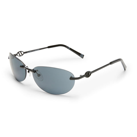 Le Specs Slinky Matte Black Uni-Sex Oval Sunglasses | Eyewear Index