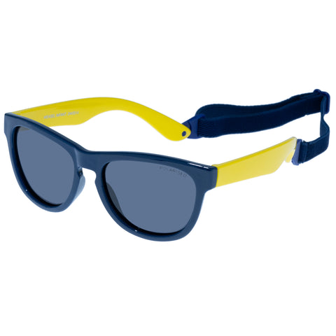 Cancer Council Weasel Infant Navy Yellow Male D-Frame Sunglasses | Eyewear Index