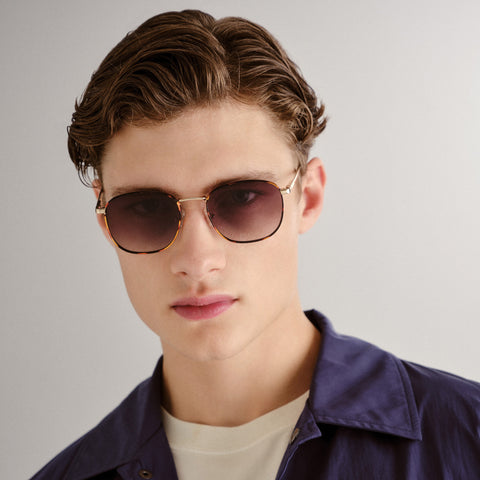 Le Specs Neptune Deux Bright Gold Tort Uni-Sex Square Sunglasses | Eyewear Index