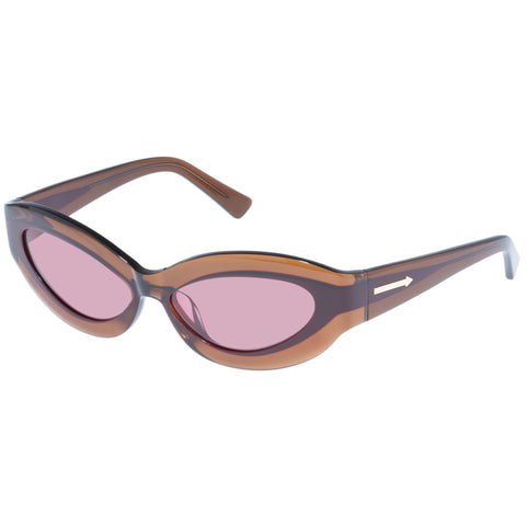 Karen Walker Hana Tobacco Female Wrap Sunglasses | Eyewear Index