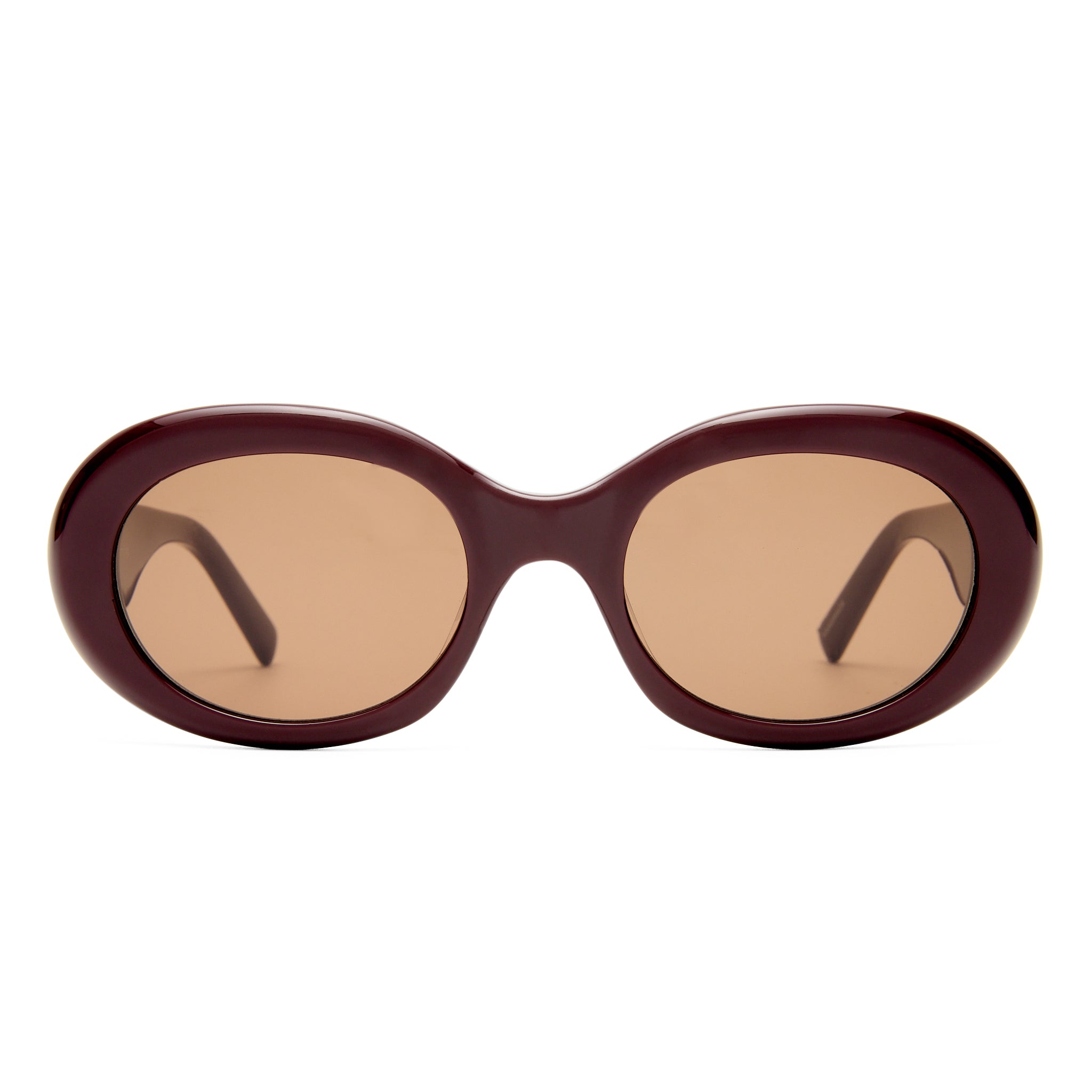 Oroton Soren Burgundy Female Oval Sunglasses | Eyewear Index