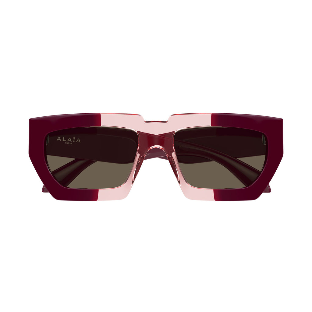 Alaia Aa0102s Burgundy Female Rectangle Sunglasses | Eyewear Index