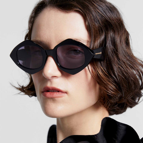 Karen Walker Uni-sex Diamond Dice B Black Unspecified Sunglasses