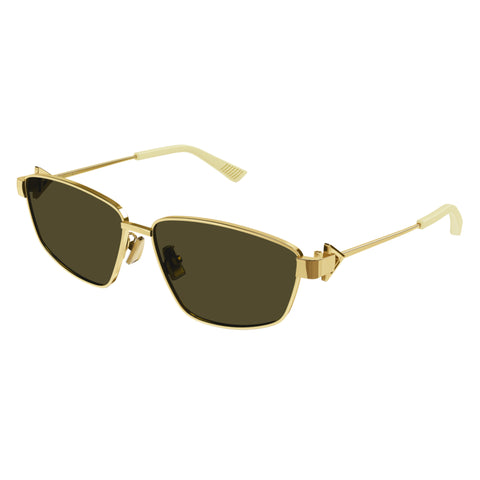 Bottega Veneta Female Bv1185s002 Gold (16)-3 Gold Rectangle Sunglasses