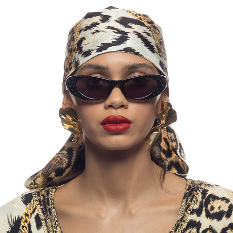 Camilla Female Champagne & Caviar Black Cat-eye Sunglasses