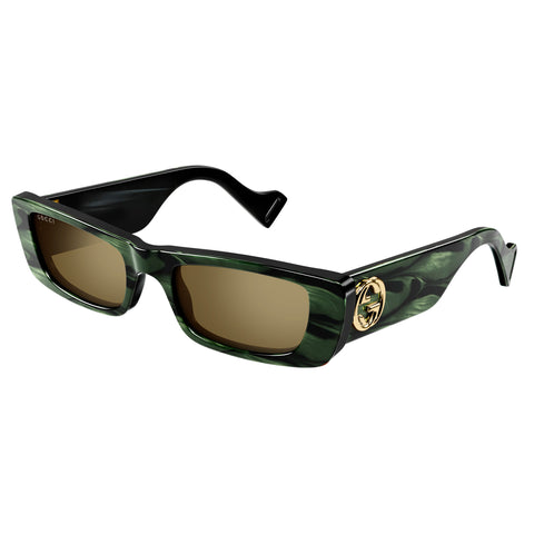 Gucci Female Gg0516s Green Rectangle Sunglasses