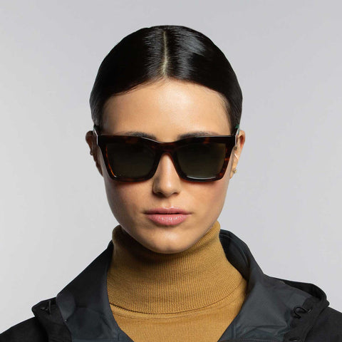 Indescratchables Uni-sex Grip Tort Modern Rectangle Sunglasses