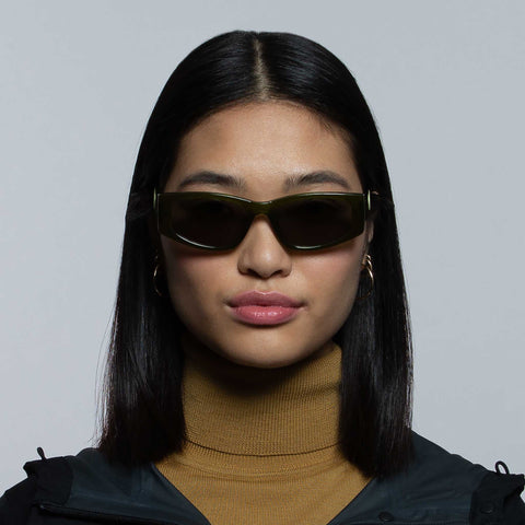 Indescratchables Uni-sex Loop Khaki Rectangle Sunglasses