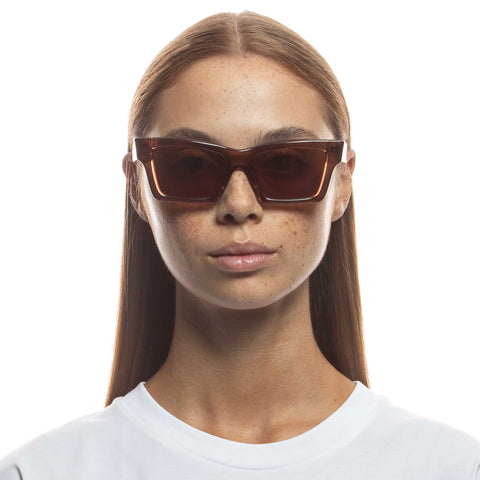 Le Specs Female Hero Alt Fit Brown Modern Rectangle Sunglasses