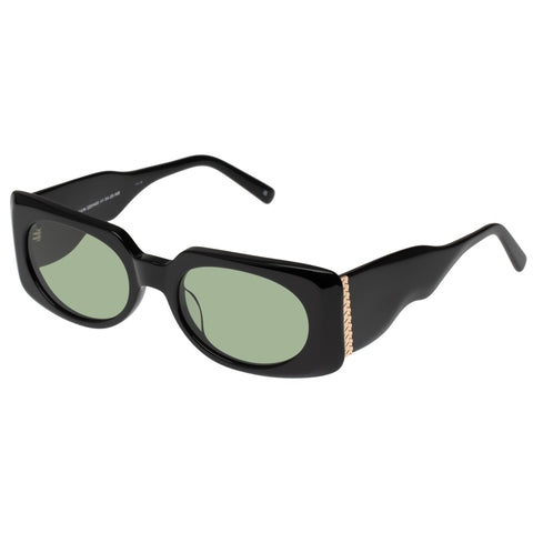 Trash Talk Black Uni-Sex Rectangle Sunglasses