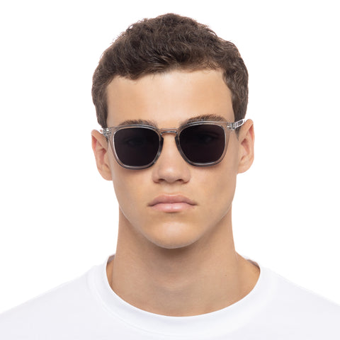 Le Specs Uni-sex No Biggie Grey D-frame Sunglasses
