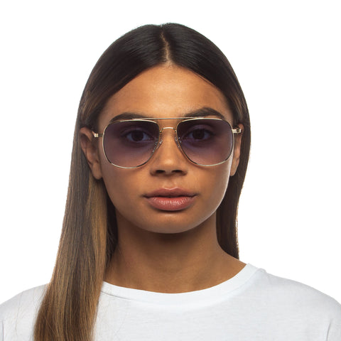 Le Specs Female The Charmer Gold Aviator Sunglasses