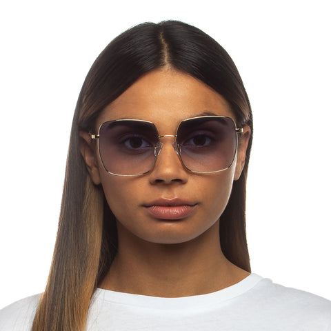 Le Specs Female The Cherished Ltd Edt Gold Square Sunglasses