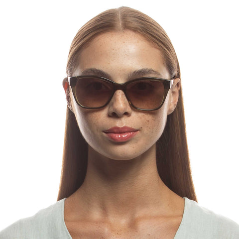 Oroton Female Claire 54 B Khaki Modern Rectangle Sunglasses