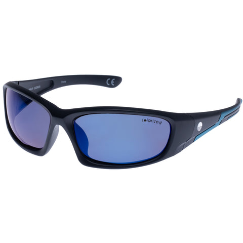Solarized Male Action Wrap Blue Wrap Sport Sunglasses